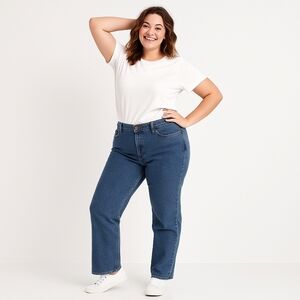 🦋Lee Relaxed Fit Straight Leg Jeans Size 14 Short Medium Wash (Ref 69)